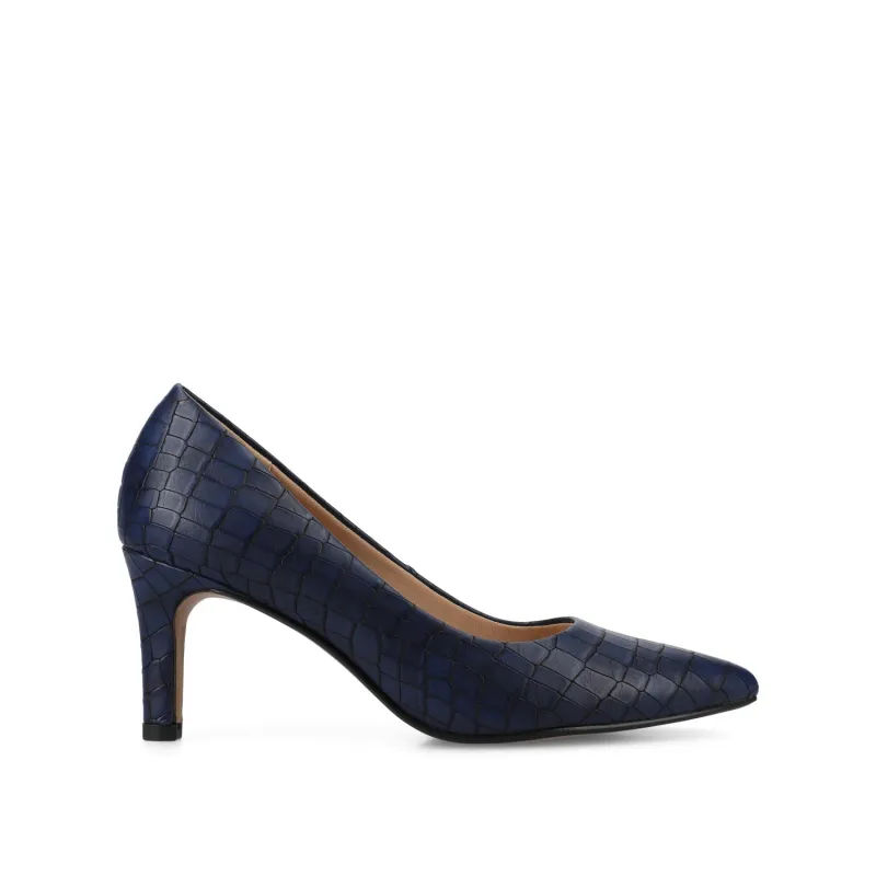 SCYLEE STILETTO PUMP HEELS - Blue Croco sold by Journee Collection