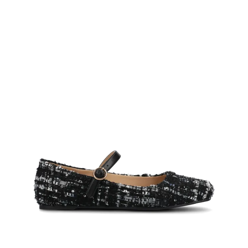 CARRIE DRESS FLATS - Black Tweed sold by Journee Collection