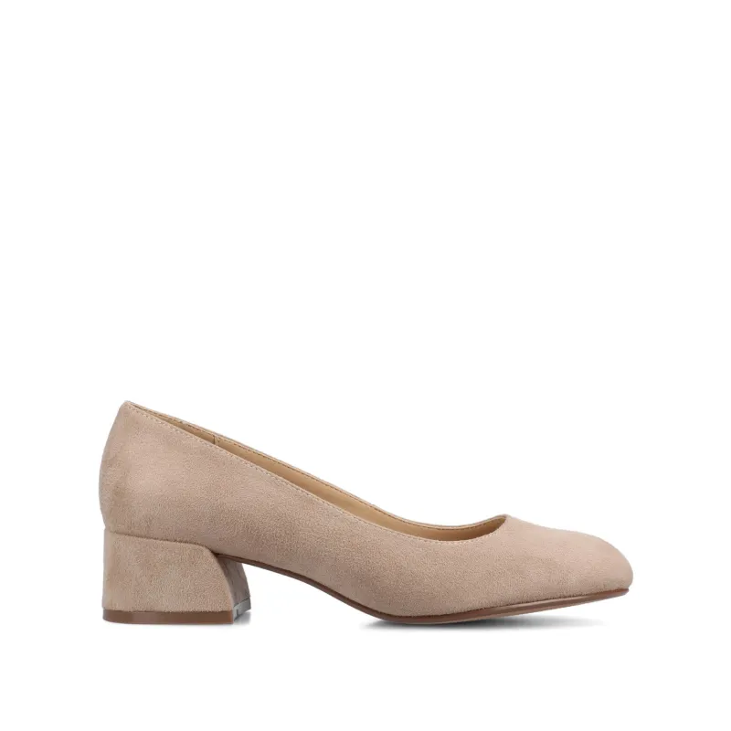 SAAR II LOW PUMP HEELS IN STATEMENT - Nude Suede sold by Journee Collection