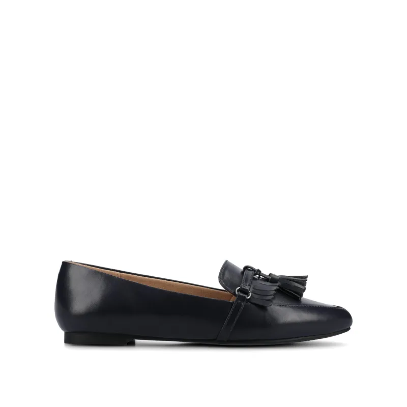 JANNAH TASSEL LOAFER FLATS - Navy made by Journee Collection