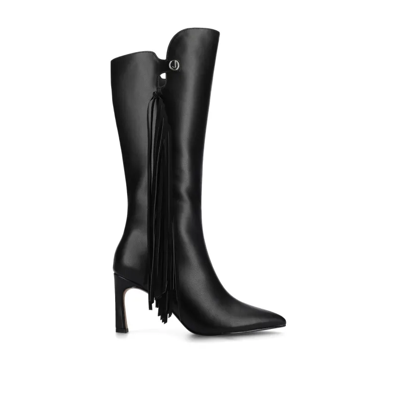 DOLLY KNEE HIGH TASSEL WESTERN BOOTS - Black sold by Journee Collection