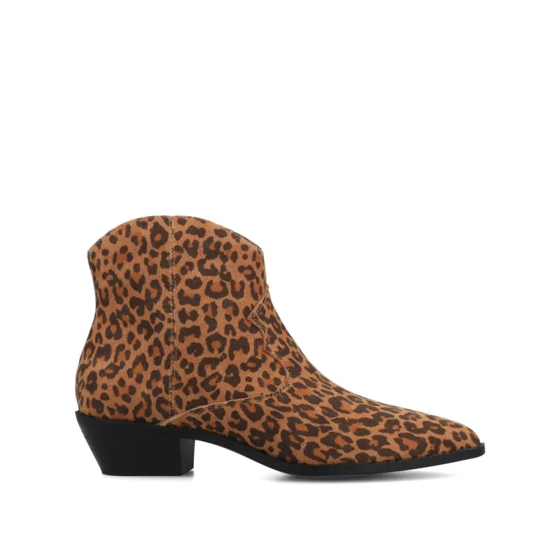 TALIAH WESTERN ANKLE BOOTIES - Leopard made by Journee Collection