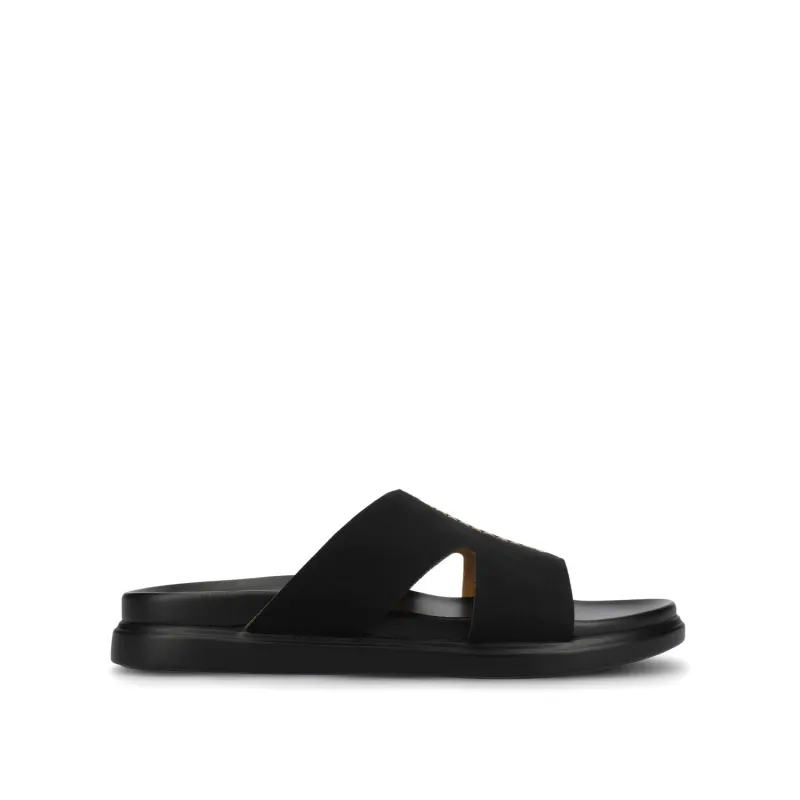 MISEY SINGLE BAND SLIP ON SANDALS - Black sold by Journee Collection