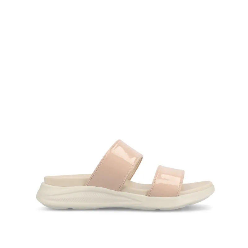 JANIS SLIP ON SANDALS IN PATENT - Beige Patent made by Journee Collection