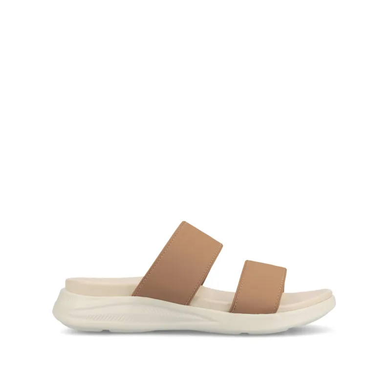 JANIS SLIP ON SANDALS IN VEGAN LEATHER - Sand made by Journee Collection
