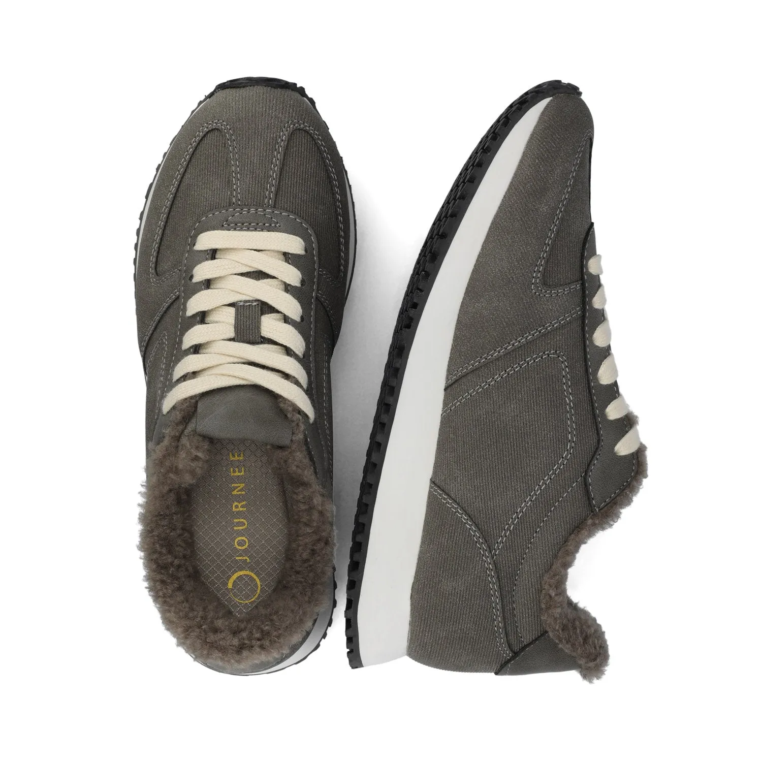 FLOW CASUAL LACE UP SNEAKERS - Charcoal sold by Journee Collection product image thumbnail 3