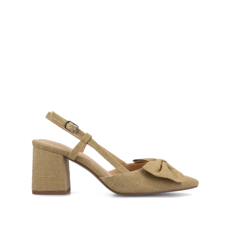 TAILYNN SLINGBACK BLOCK HEELS IN STATEMENT - Wheat made by Journee Collection