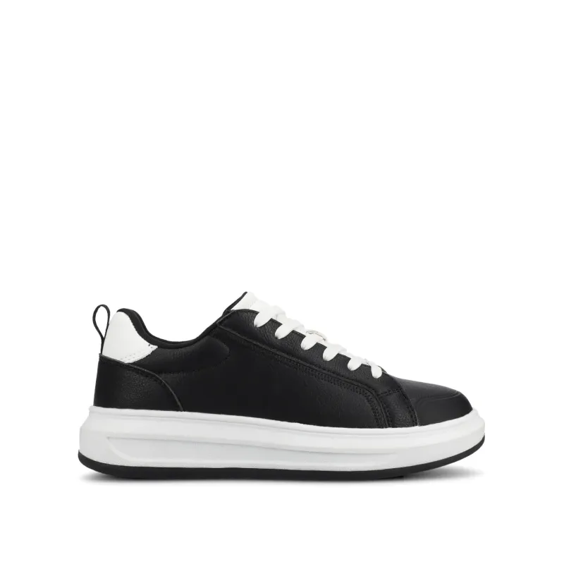 MEEYA CASUAL LACE UP SNEAKERS - Black made by Journee Collection