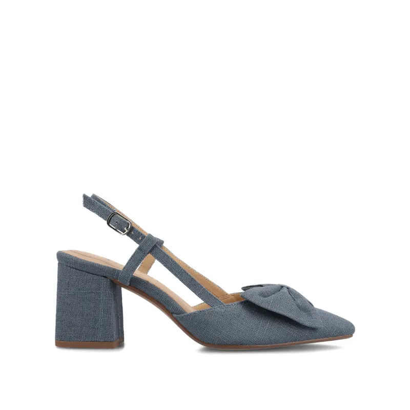 TAILYNN SLINGBACK BLOCK HEELS IN STATEMENT - Denim made by Journee Collection