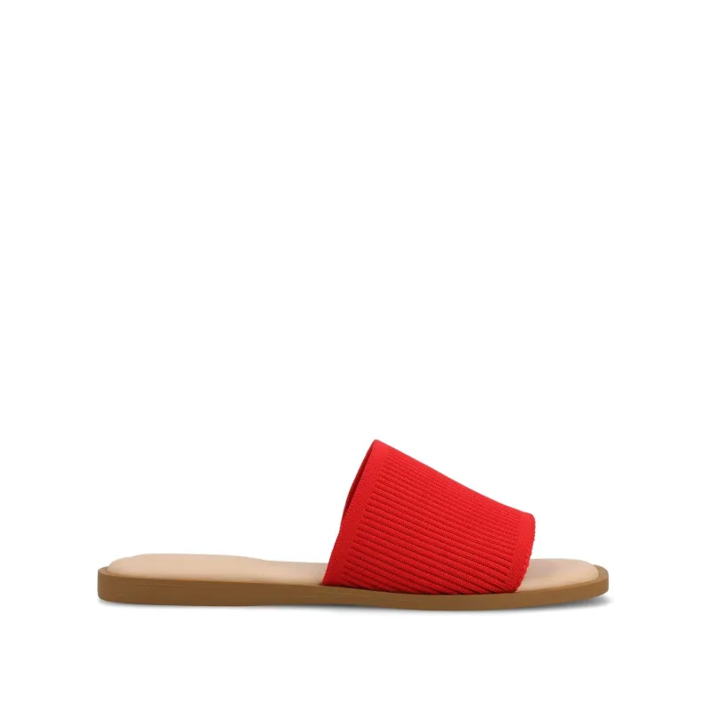PRISILLA SLIDE SANDALS IN STATEMENT - Red sold by Journee Collection