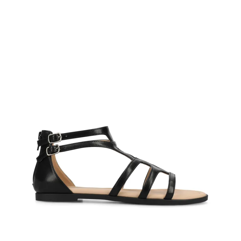 GENNEVA FLAT SANDALS IN WIDE - Black PU sold by Journee Collection