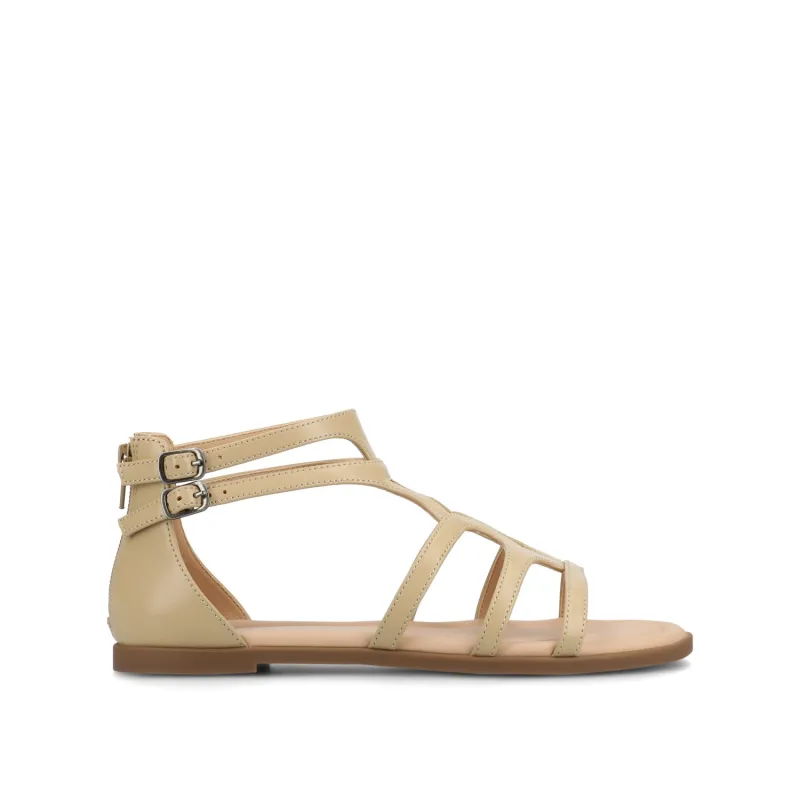 GENNEVA FLAT SANDALS IN WIDE - Taupe PU sold by Journee Collection