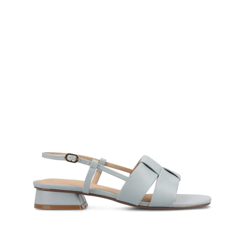 TABATHA LOW BLOCK HEELS IN VEGAN LEATHER IN WIDE - Blue made by Journee Collection
