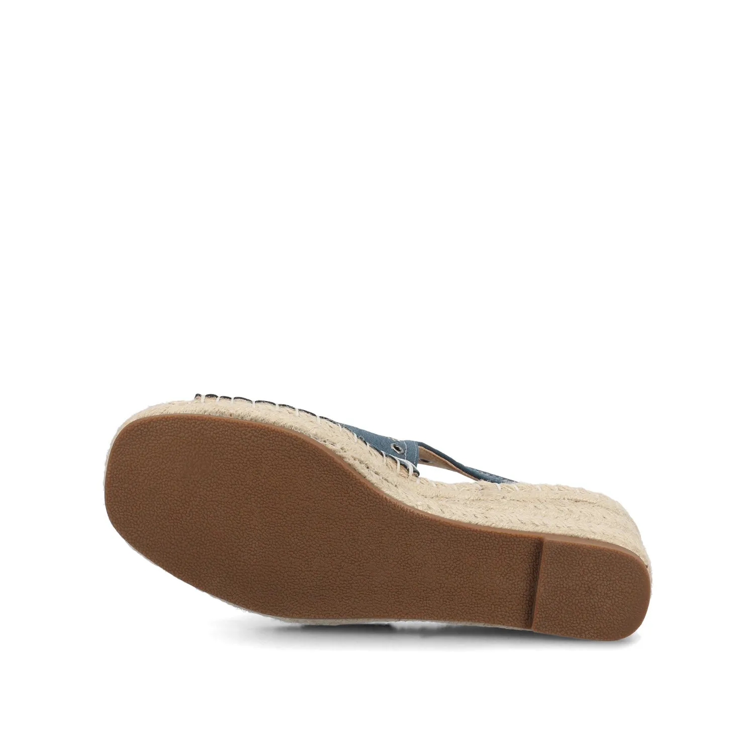 CRISIE ESPADRILLE WEDGE HEELED SANDALS - Navy Faux Suede sold by Journee Collection product image thumbnail 5