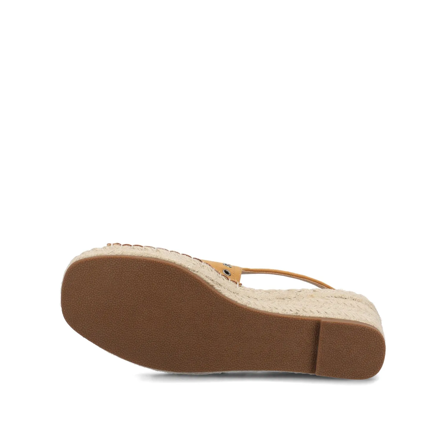 CRISIE ESPADRILLE WEDGE HEELED SANDALS - Cognac Faux Suede sold by Journee Collection product image thumbnail 5