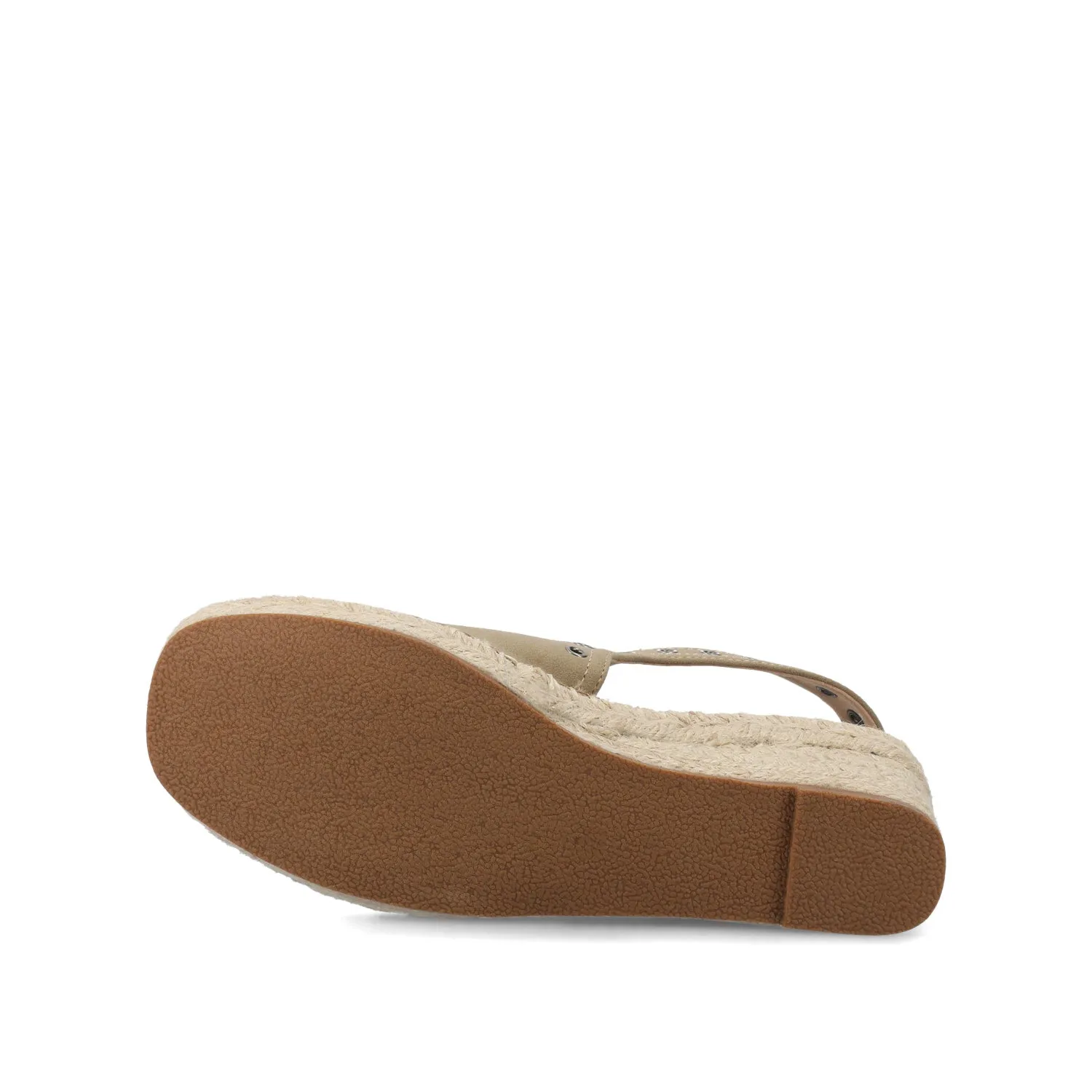 CRISIE ESPADRILLE WEDGE HEELED SANDALS - Taupe Suede sold by Journee Collection product image thumbnail 5
