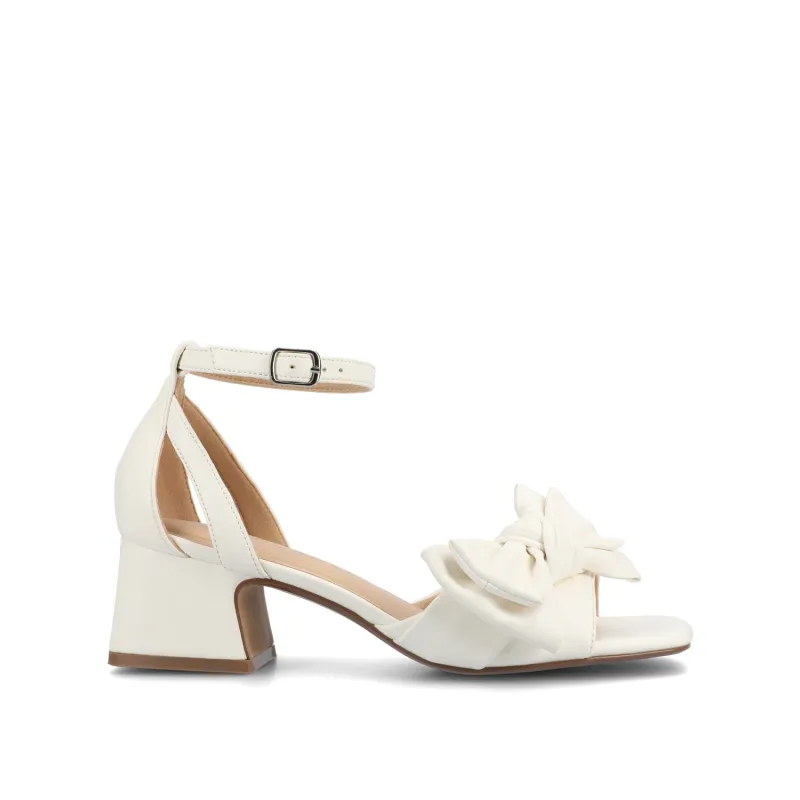 ZEVI STRAPPY BLOCK HEELS IN VEGAN LEATHER IN WIDE - White PU made by Journee Collection