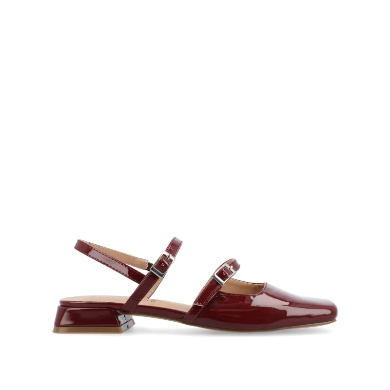 GRETCHENN HEELED FLATS IN PATENT IN WIDE - Wine sold by Journee Collection