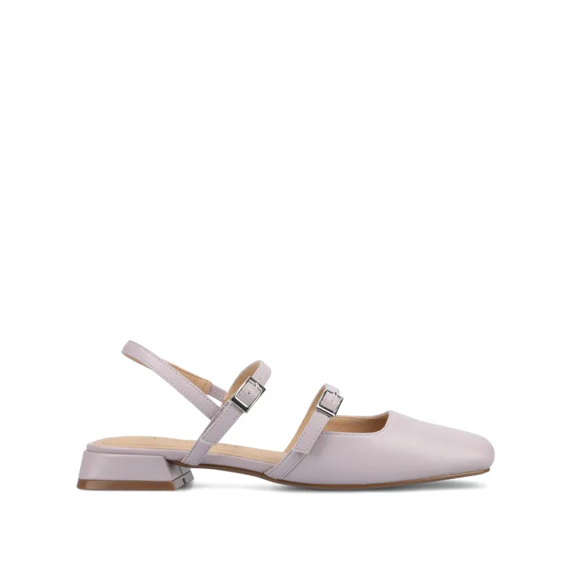 GRETCHENN HEELED FLATS IN VEGAN LEATHER IN WIDE - Lilac PU sold by Journee Collection