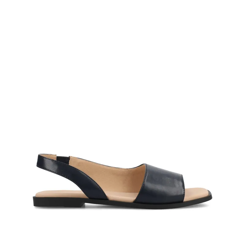 BRINSLEY VEGAN LEATHER SANDALS IN WIDE - Navy PU sold by Journee Collection