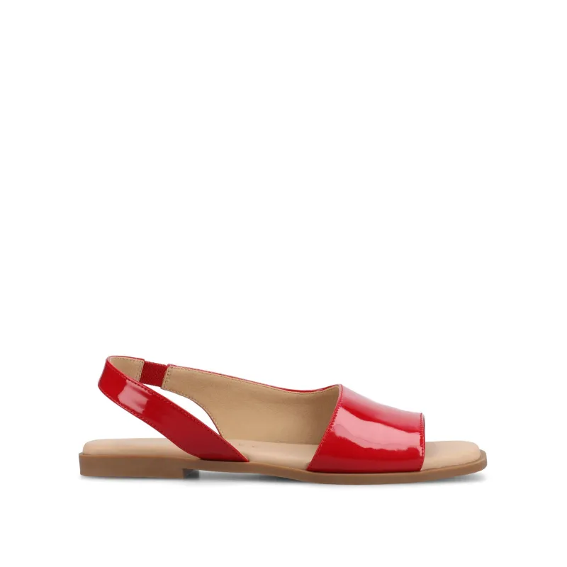 BRINSLEY PATENT SANDALS IN WIDE - Red Patent sold by Journee Collection
