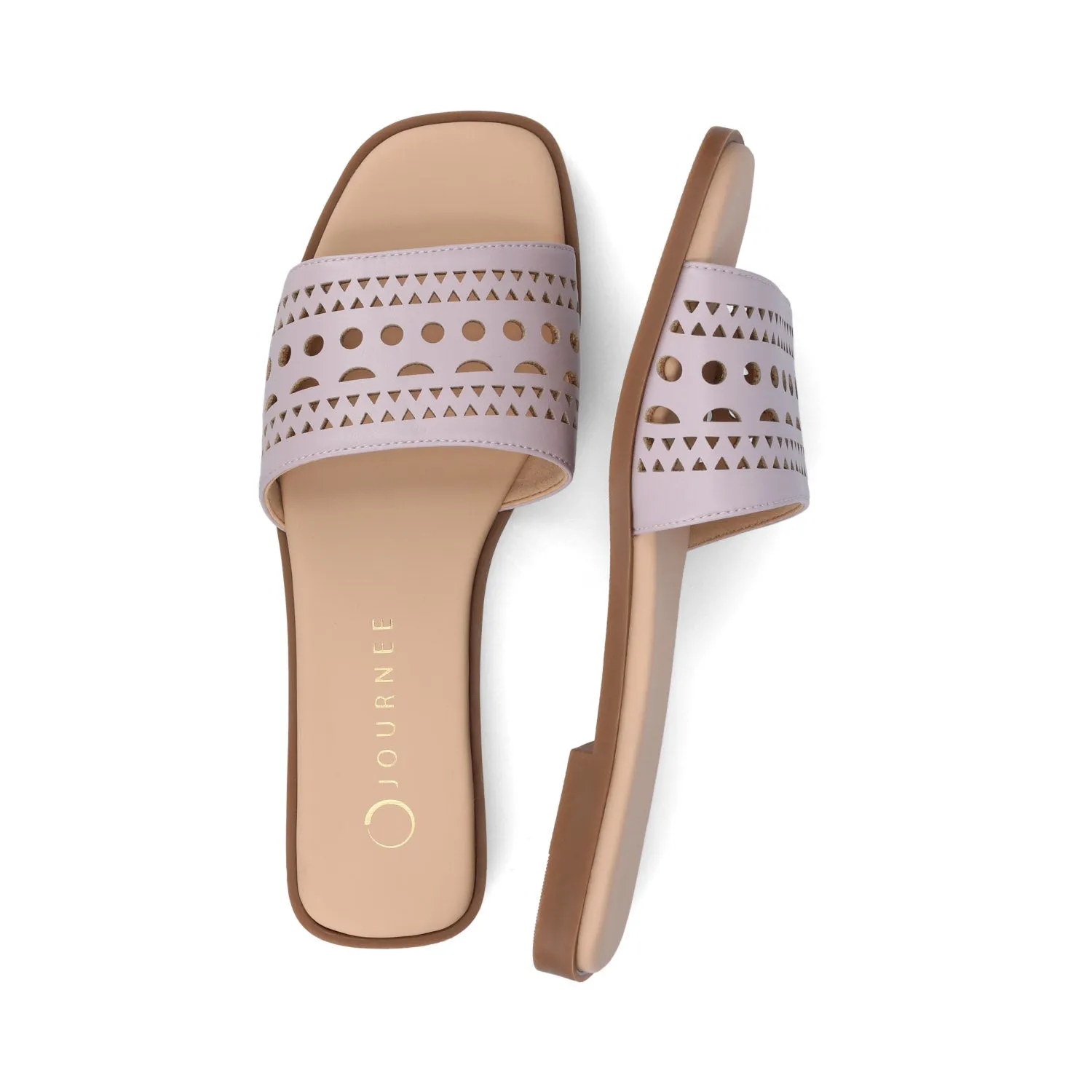 BRODIE SLIDE SANDALS IN VEGAN LEATHER - Lilac PU sold by Journee Collection product image thumbnail 3