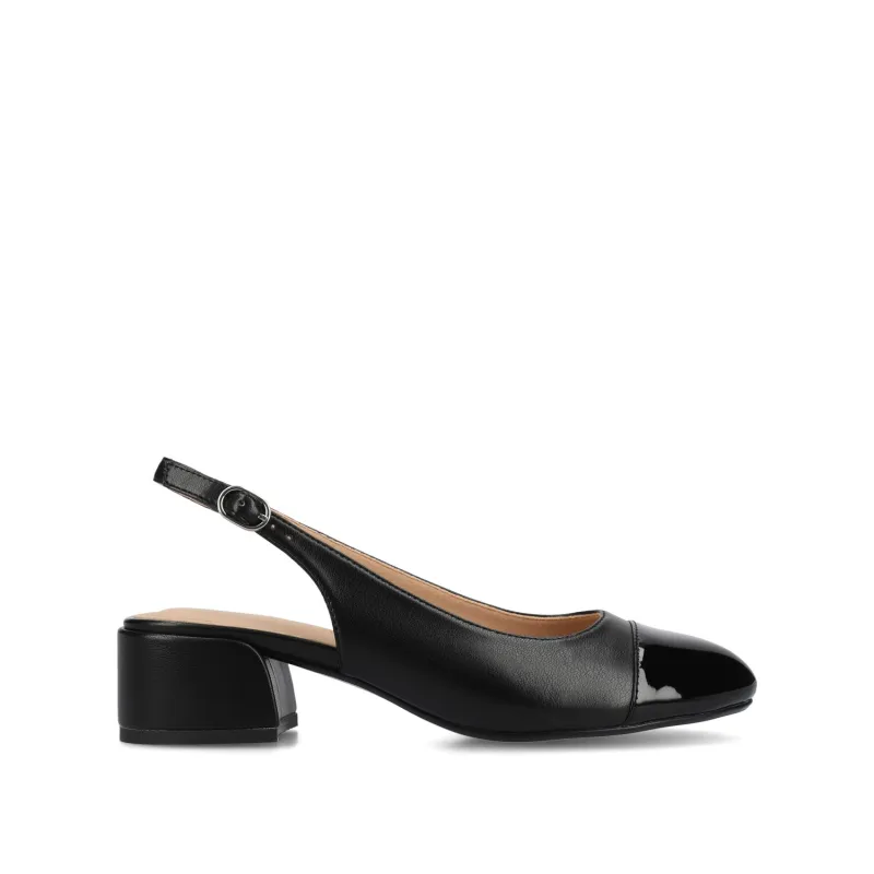 SAMMIE BLOCK HEELS IN WIDE - Black PU sold by Journee Collection