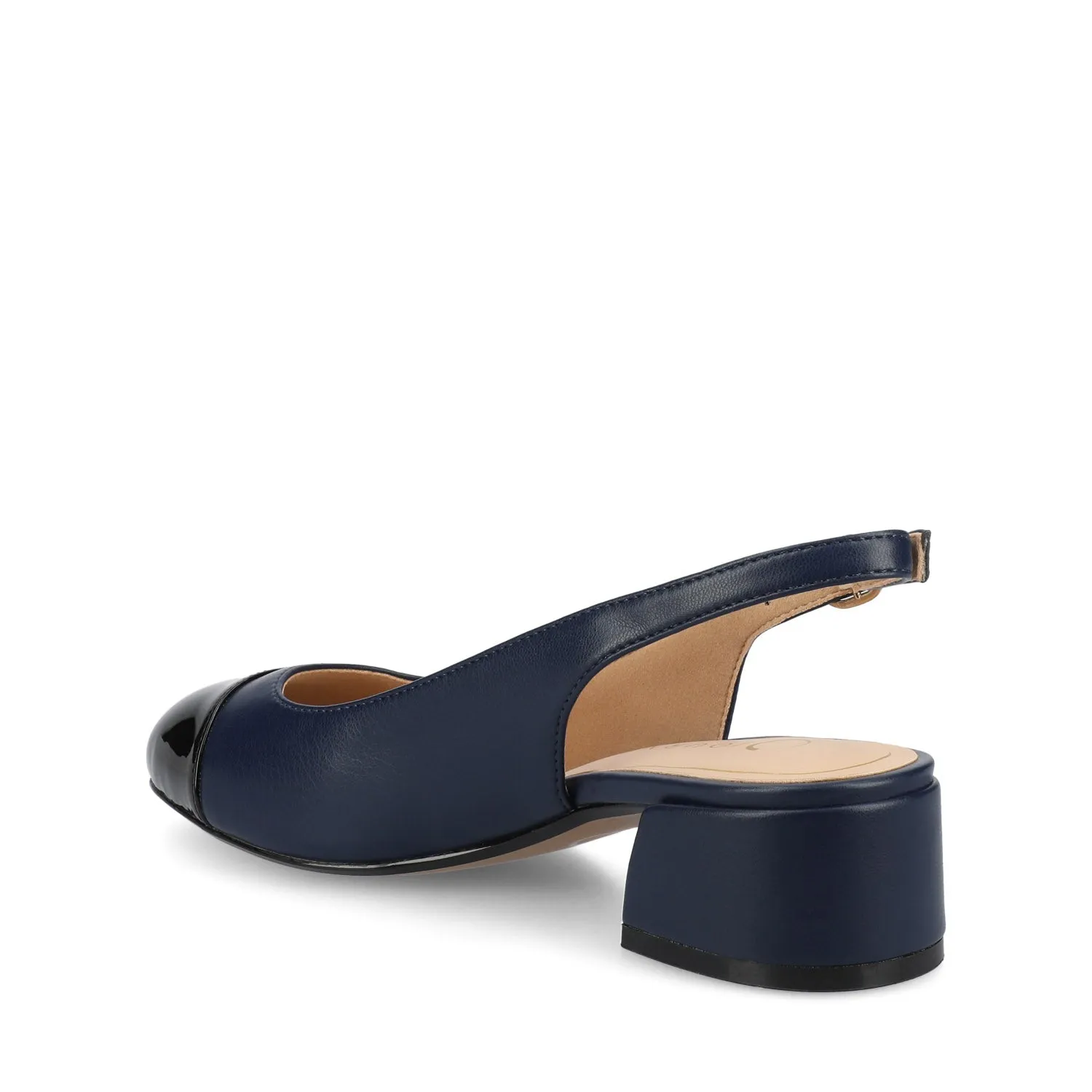 SAMMIE BLOCK HEELS IN WIDE - Navy PU sold by Journee Collection product image thumbnail 4