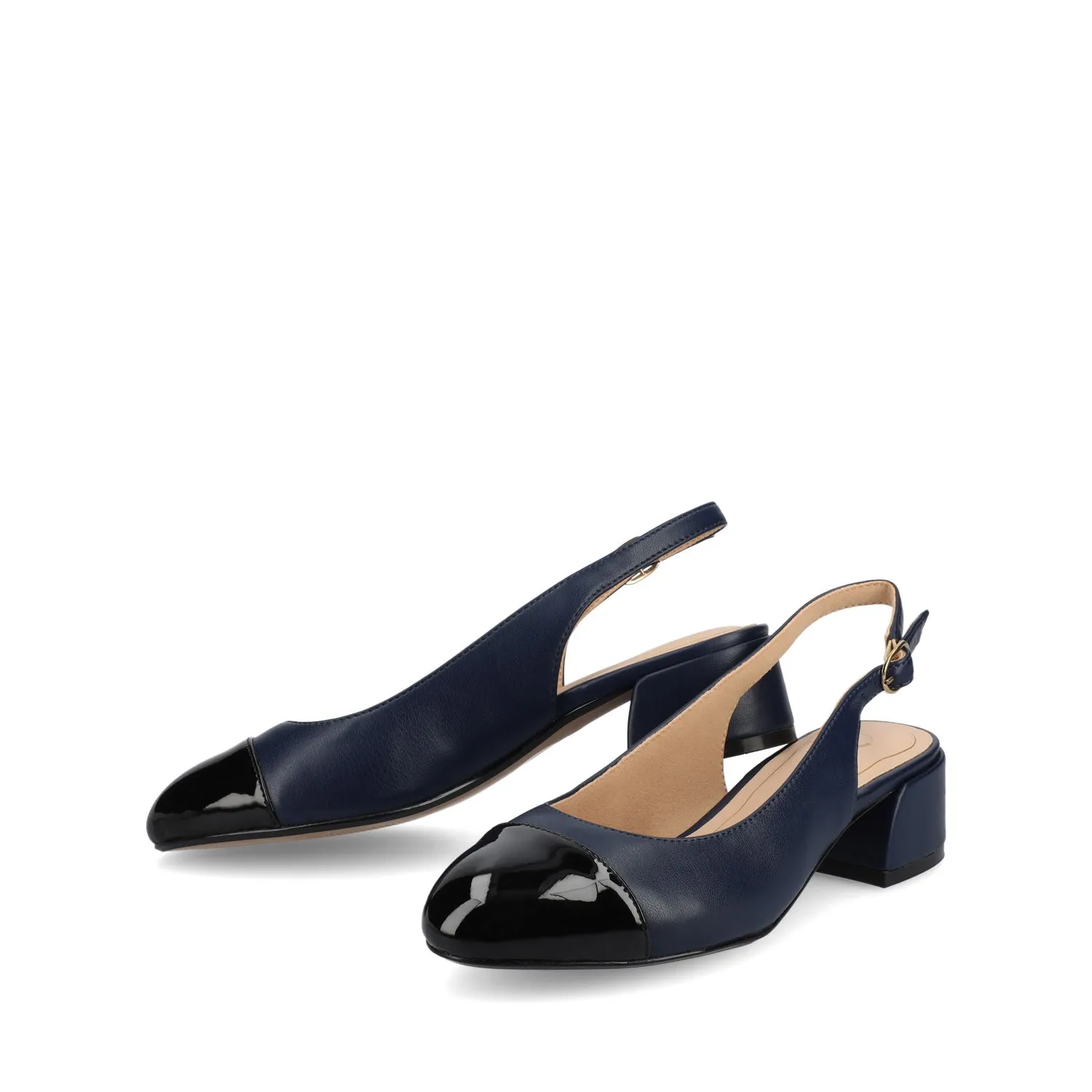SAMMIE BLOCK HEELS IN WIDE - Navy PU sold by Journee Collection product image thumbnail 2