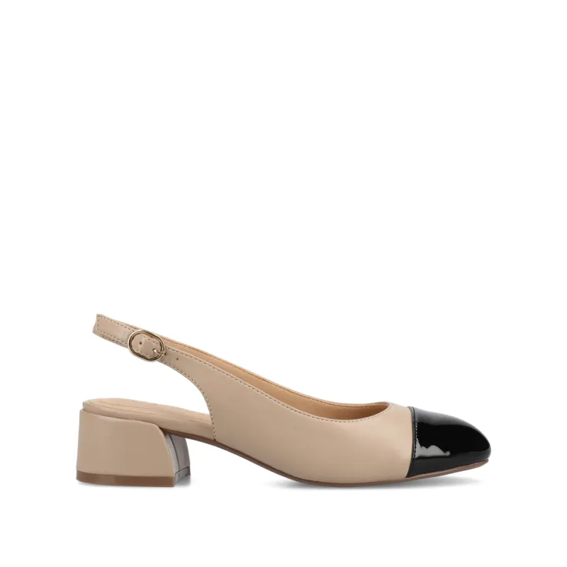 SAMMIE BLOCK HEELS IN WIDE - Taupe PU sold by Journee Collection