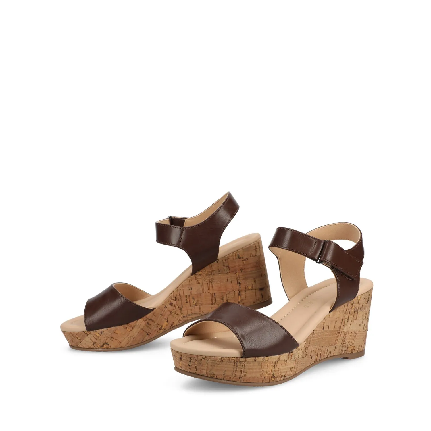 RANAE WEDGE HEELED SANDALS - Brown PU sold by Journee Collection product image thumbnail 2