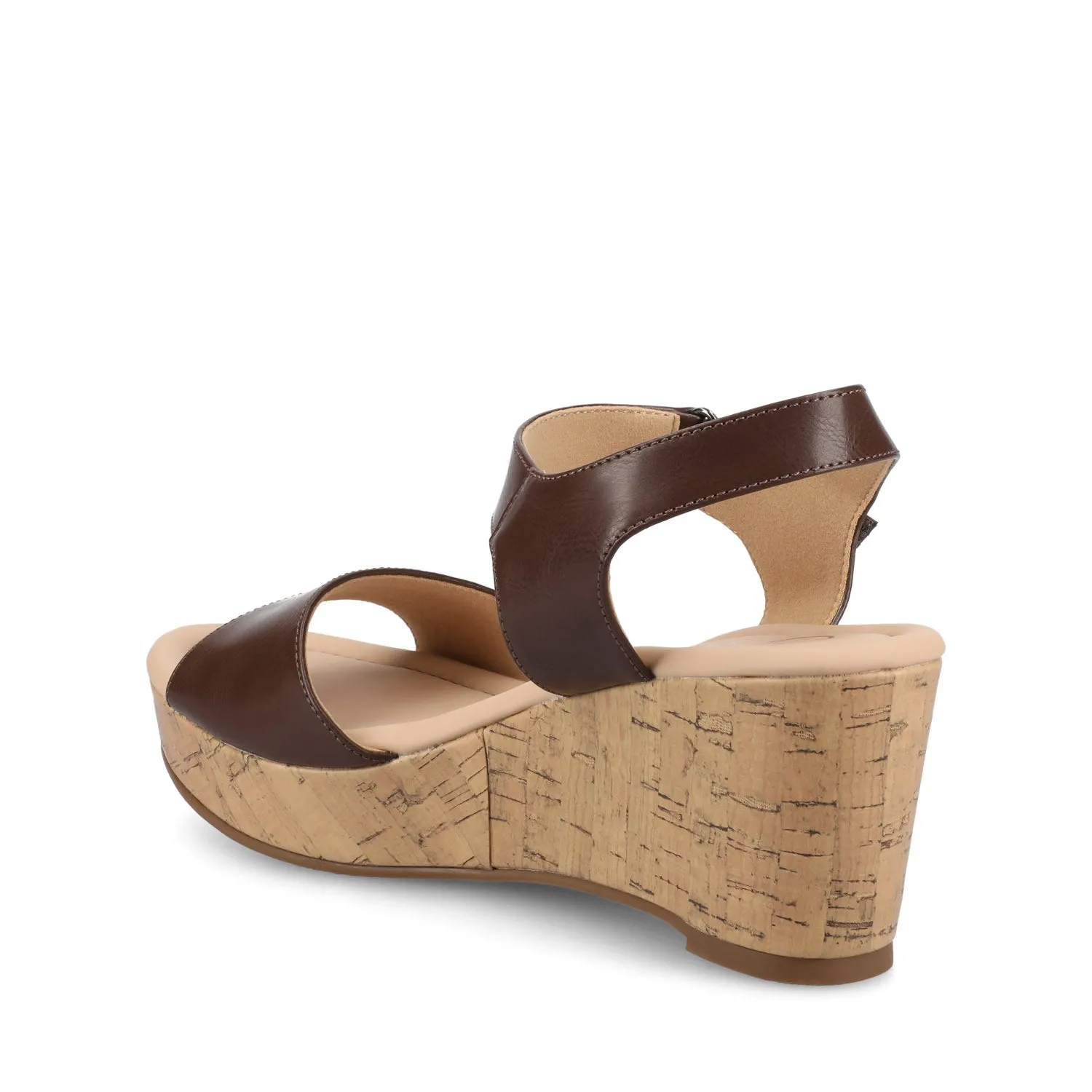 RANAE WEDGE HEELED SANDALS - Brown PU sold by Journee Collection product image thumbnail 4