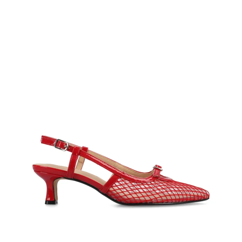 PADMA SLING BACK PUMPS IN MESH - Red Mesh sold by Journee Collection