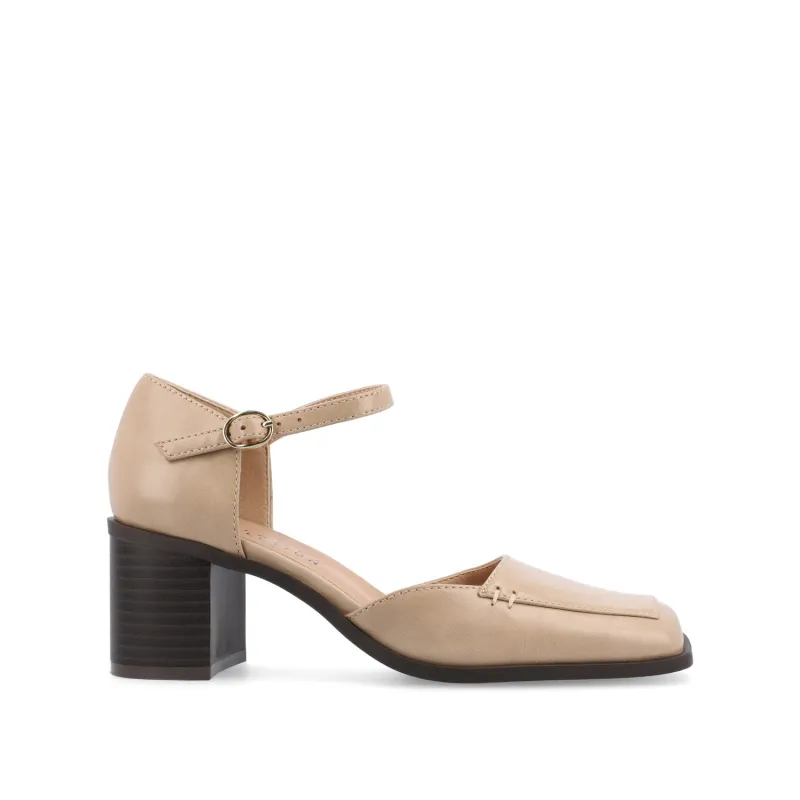 EVANGELINE D'ORSAY HEELS IN VEGAN LEATHER - Tan PU sold by Journee Collection