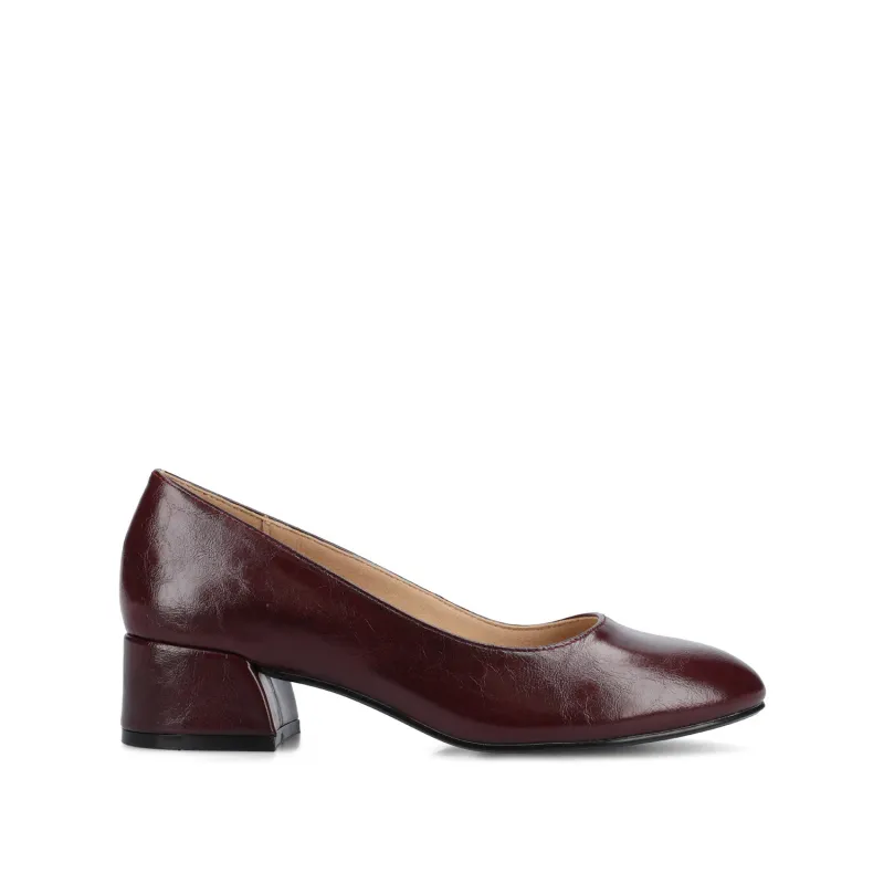 SAAR II LOW PUMP HEELS IN PATENT - Oxblood Patent sold by Journee Collection