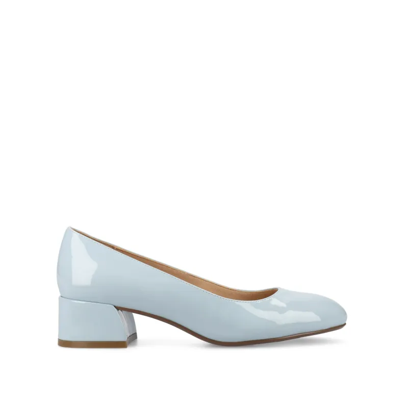 SAAR II LOW PUMP HEELS IN PATENT - Blue Patent sold by Journee Collection