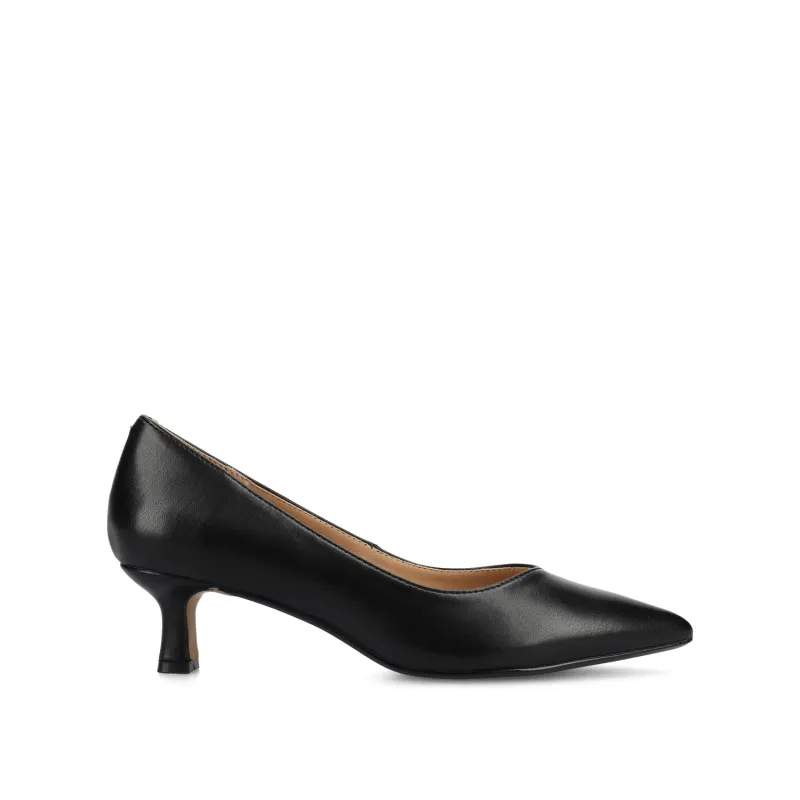 PAMMIE KITTEN HEELS IN VEGAN LEATHER - Black PU sold by Journee Collection