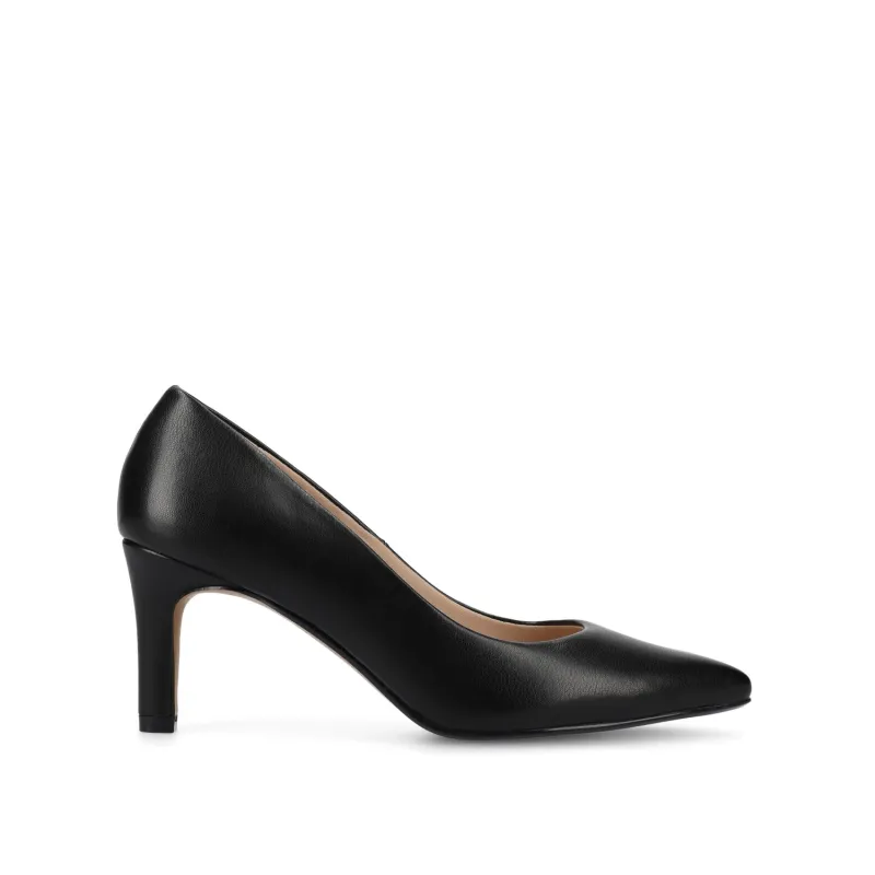 SCYLEE STILETTO PUMP HEELS IN VEGAN LEATHER - Black PU sold by Journee Collection