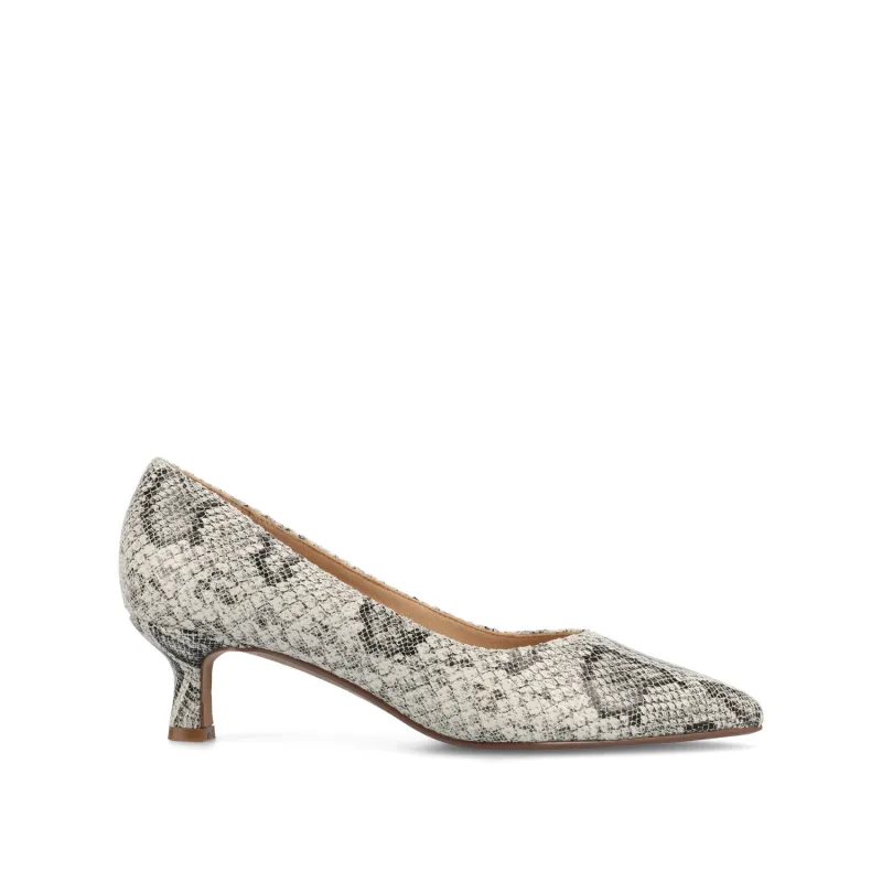 PAMMIE KITTEN HEELS IN VEGAN LEATHER - Snake sold by Journee Collection