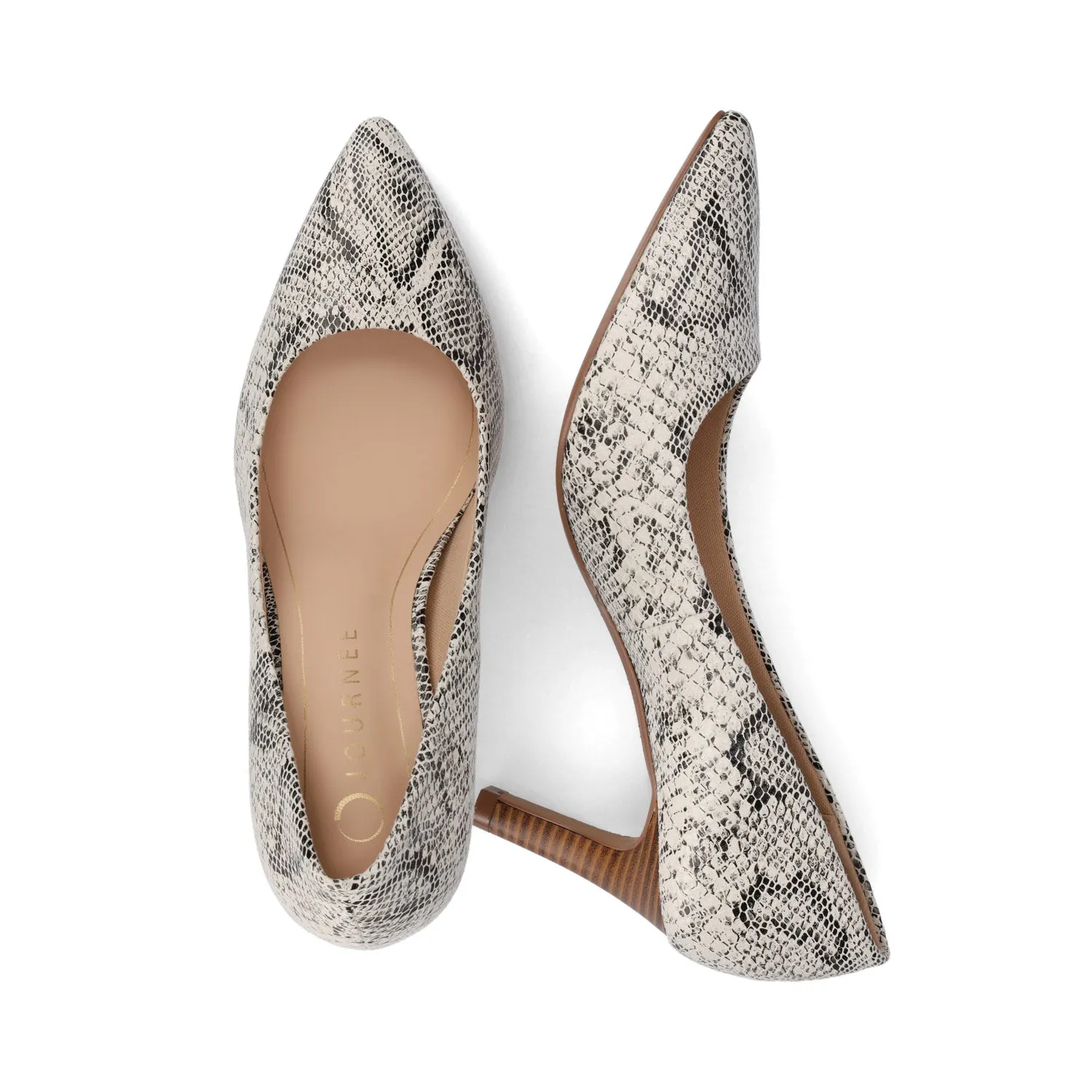 SCYLEE STILETTO PUMP HEELS IN VEGAN LEATHER - Snake sold by Journee Collection product image thumbnail 4