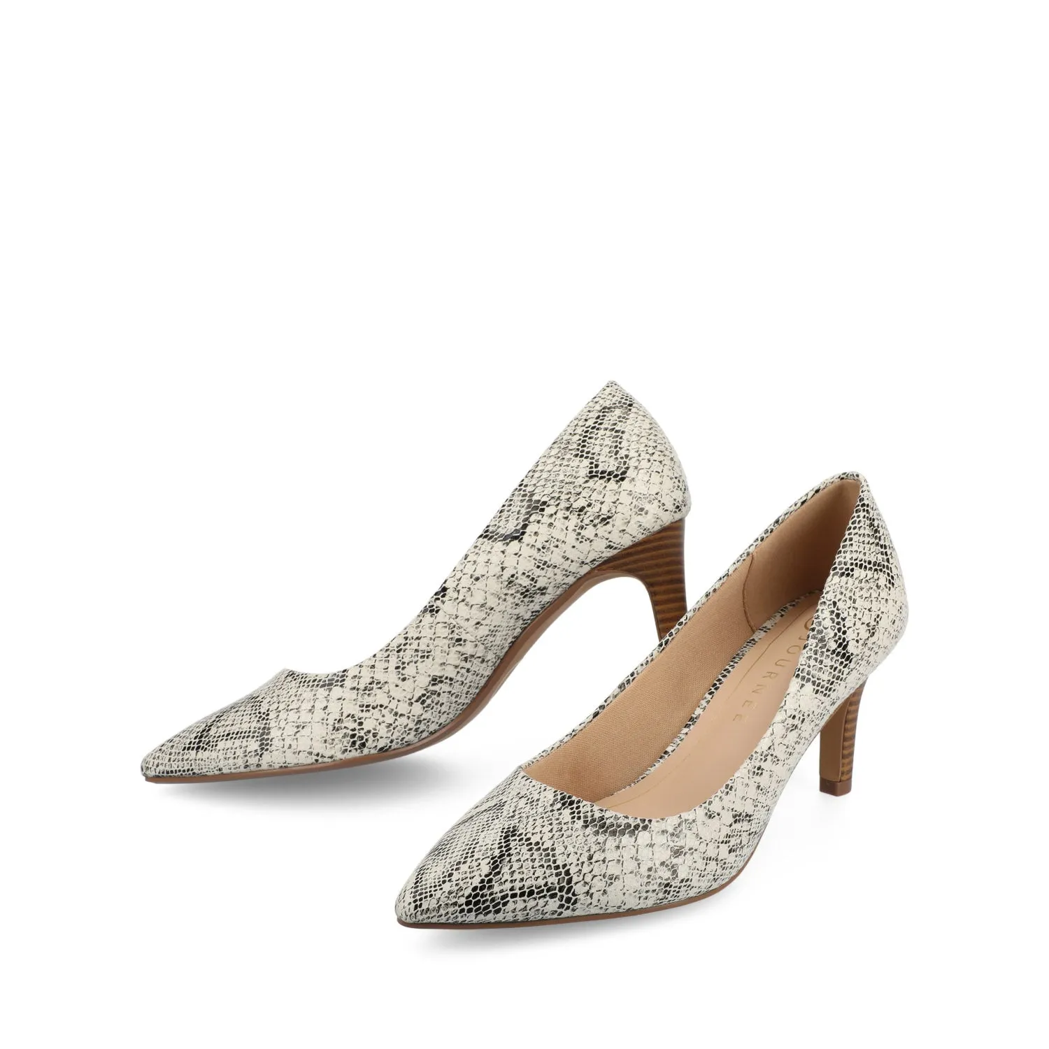 SCYLEE STILETTO PUMP HEELS IN VEGAN LEATHER - Snake sold by Journee Collection product image thumbnail 3