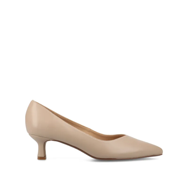 PAMMIE KITTEN HEELS IN VEGAN LEATHER - Taupe PU sold by Journee Collection