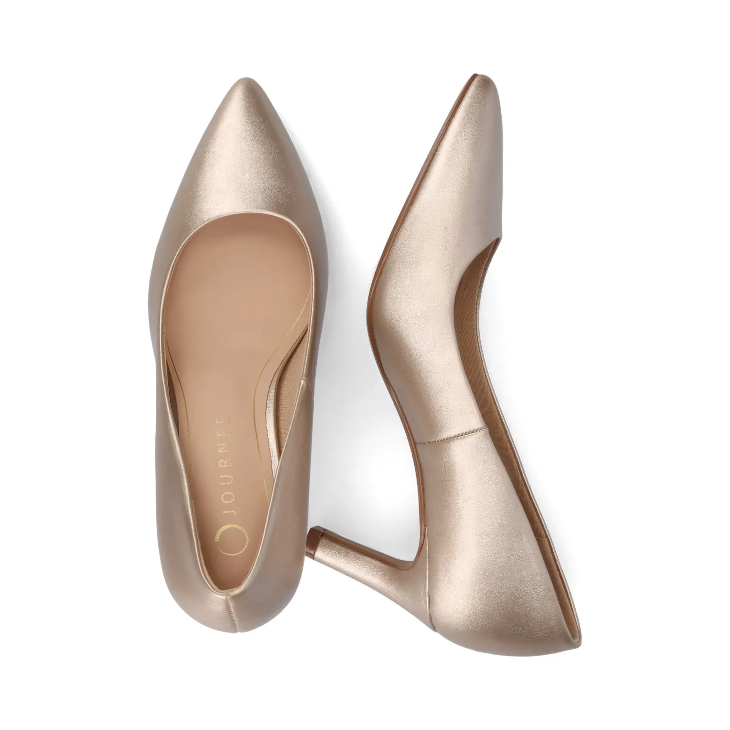 SCYLEE STILETTO PUMP HEELS IN VEGAN LEATHER - Champagne PU sold by Journee Collection product image thumbnail 3