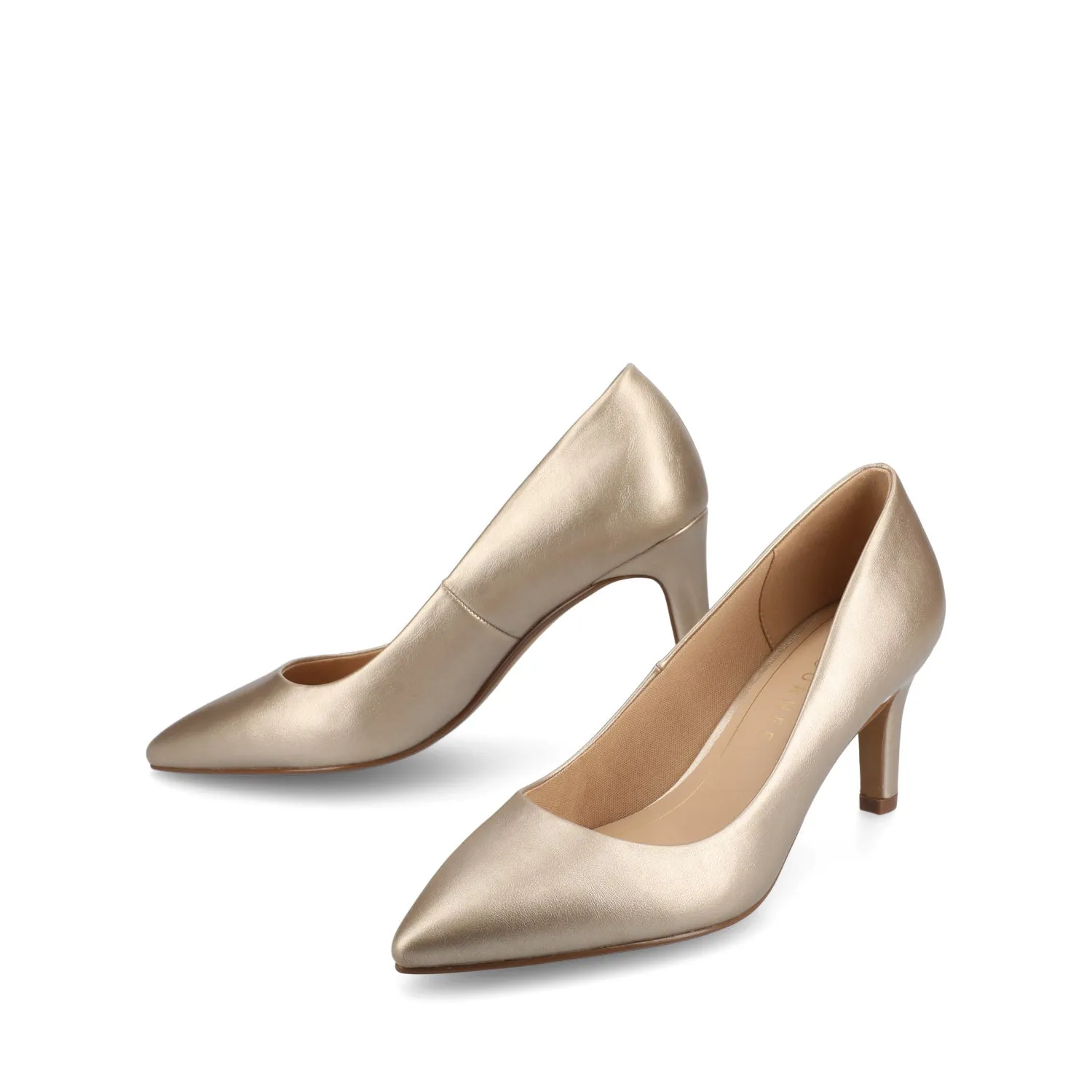 SCYLEE STILETTO PUMP HEELS IN VEGAN LEATHER - Champagne PU sold by Journee Collection product image thumbnail 2