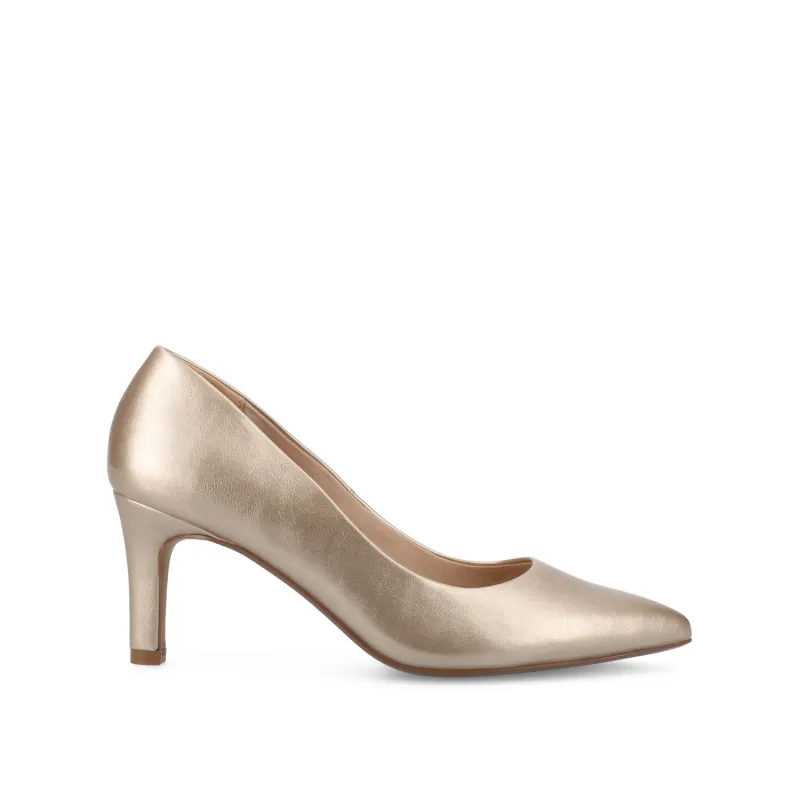 SCYLEE STILETTO PUMP HEELS IN VEGAN LEATHER - Champagne PU sold by Journee Collection