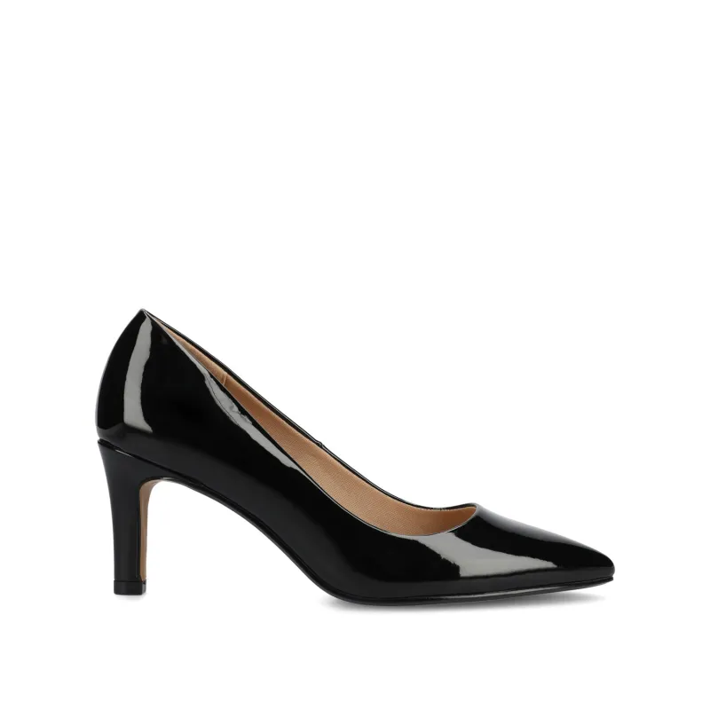 SCYLEE STILETTO PUMP HEELS IN PATENT - Black Patent sold by Journee Collection