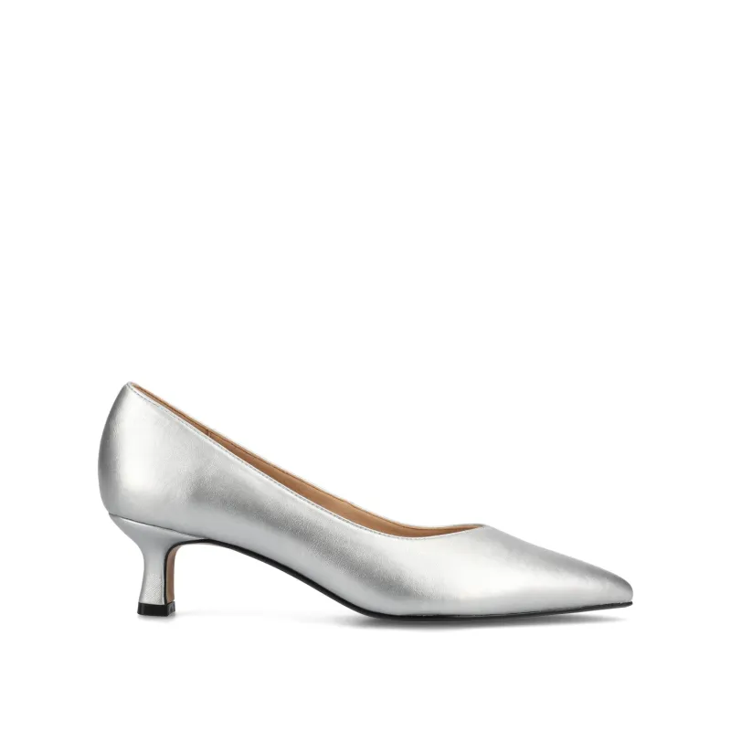PAMMIE KITTEN HEELS IN VEGAN LEATHER - Silver PU sold by Journee Collection
