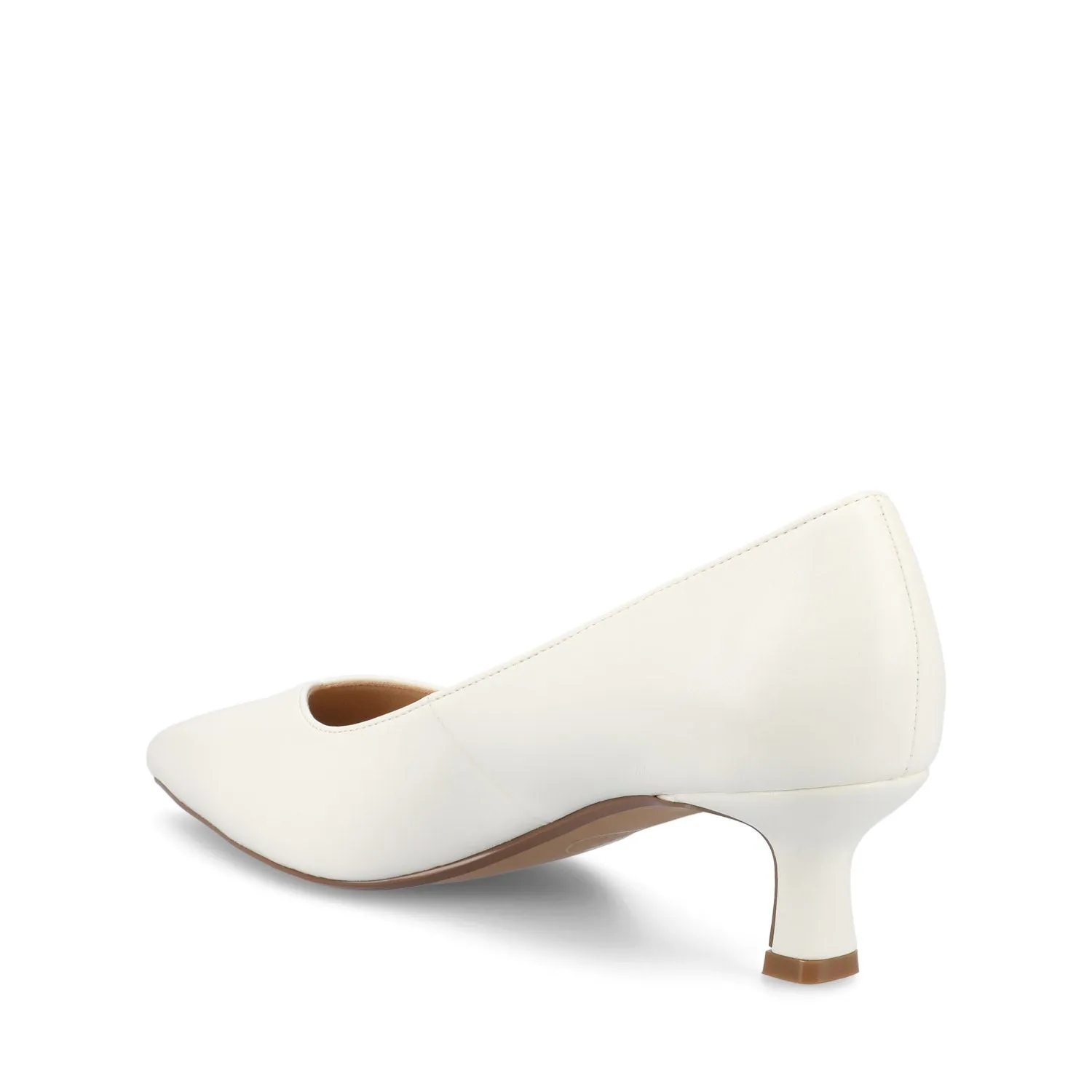 PAMMIE KITTEN HEELS IN VEGAN LEATHER - White PU sold by Journee Collection product image thumbnail 4
