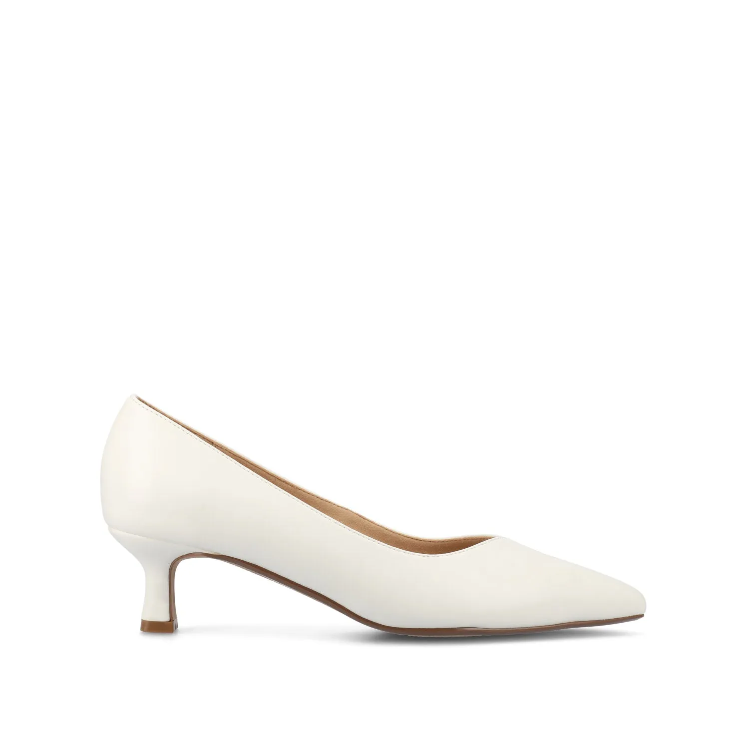 PAMMIE KITTEN HEELS IN VEGAN LEATHER - White PU sold by Journee Collection