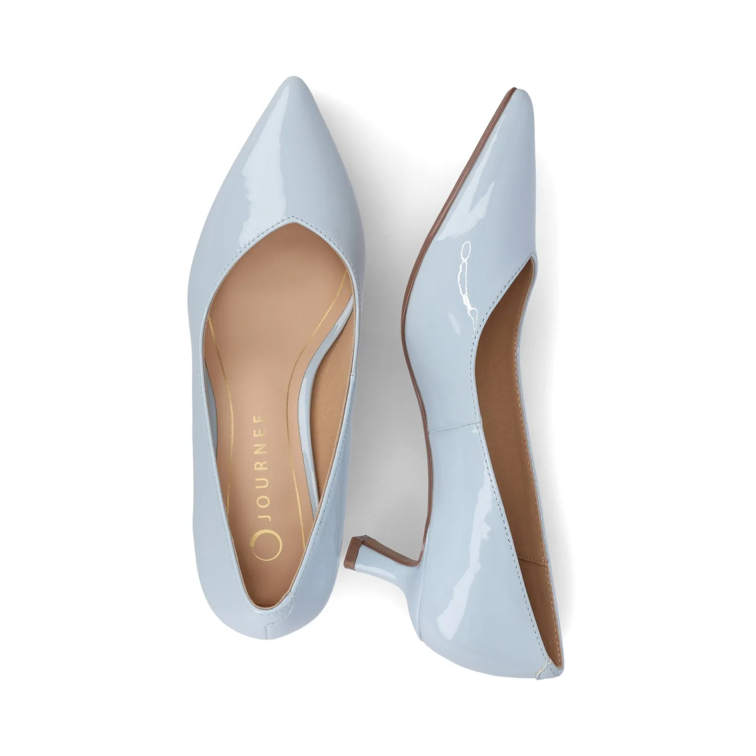 PAMMIE KITTEN HEELS IN PATENT - Blue Patent sold by Journee Collection product image thumbnail 3